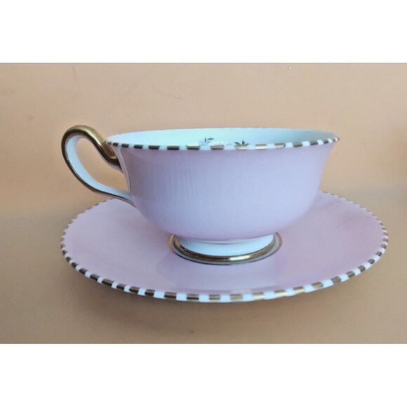 Vintage Pink Royal Chelsea Widemouth Tea Cup and saucer Pat.# 1699 1960's - Picture 7 of 11